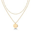 14K Gold Plated Layered Coin Pendant Necklace for Women – Dainty Minimalist Gold Tone Disc Charm Necklace, Elegant Layering Chain Jewelry, Fashion Gift for Her - KARMARKA