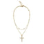 14K Gold Plated Layered Cross Necklace Set for Women - KARMARKA