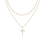 14K Gold-Plated Layered Necklace – Cubic Zirconia Pendant for Women - KARMARKA