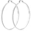 18K White Gold Plated Hoop Earrings for Women Big Chunky S925 Sterling Silver Post Hypoallergenic Earrings Birthday Graduation Jewelry Gifts Teen Her Mom Girlfriend Wife Adults Ideas 50Mm