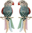 Tropical Parrot Tassel Earrings, Colorful Parrot Bird Dangle Earrings for Women, Bohemian Tree Branch Parrot Vacation Earrings for Ladies, Cute Animal Parrot Statement Earrings Summer Boho Jewelry
