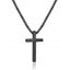 Men'S Stainless Steel Plain Cross Pendant Necklace in Black/Silver/Gold, Box Chain 18 Inches