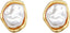Pearl Earrings for Women 14K Gold Plated Baroque Pearls Stud Earrings Chunky Vintage Pearl Statement Earrings Wedding Jewelry for Bridal