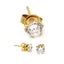 Men Stud Earrings CZ 14K Gold Plated Stainless Steel Jewelry round 6 Mm