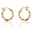 14K Gold Plated Crystal Twisted Hoop Earrings for Women – Elegant Round Statement Earrings