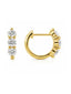 Triple Crown Diamond Huggie Earrings 14K