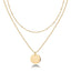 PAVOI 14K Gold Plated Women'S Minimalist Layered Coin Pendant Necklace