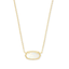 Gold-Tone Opal Pendant Necklace for Women – Elegant Geometric Statement Chain