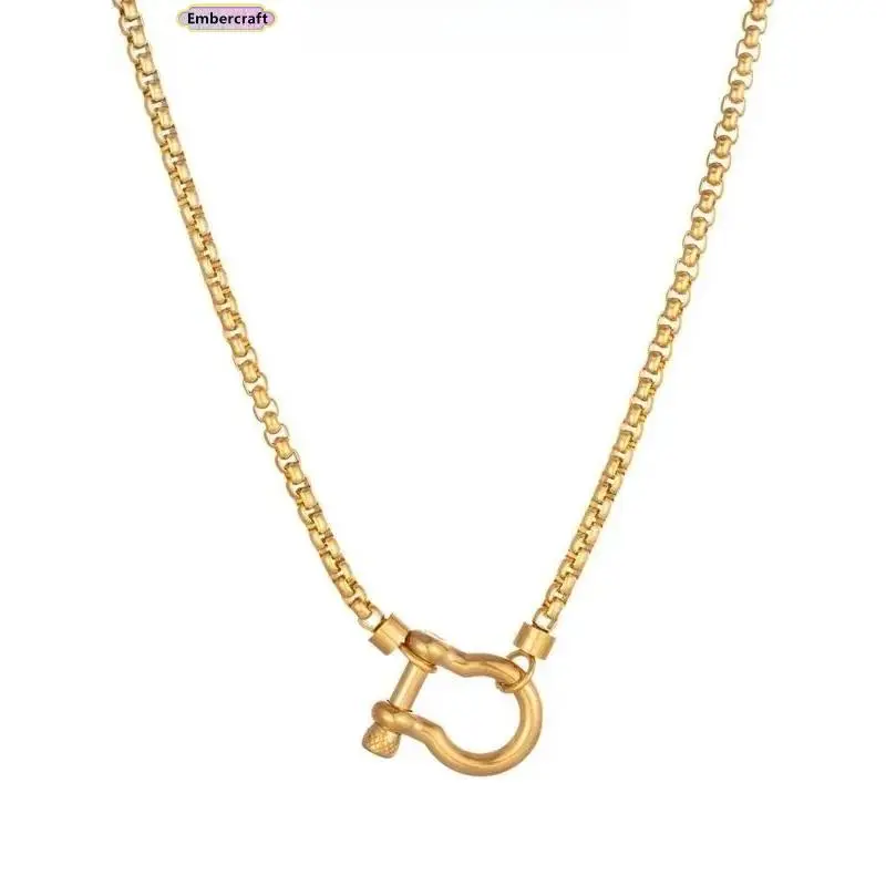 Dual-Tone Gold Steel Chunky Chain Necklace – Waterproof, Non-Tarnish, Unisex Secondary image