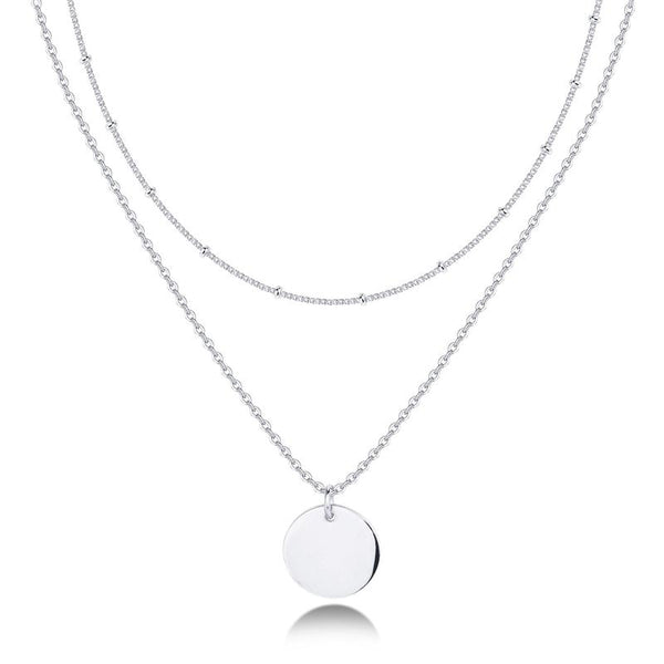 PAVOI 14K Gold Plated Women'S Minimalist Layered Coin Pendant Necklace