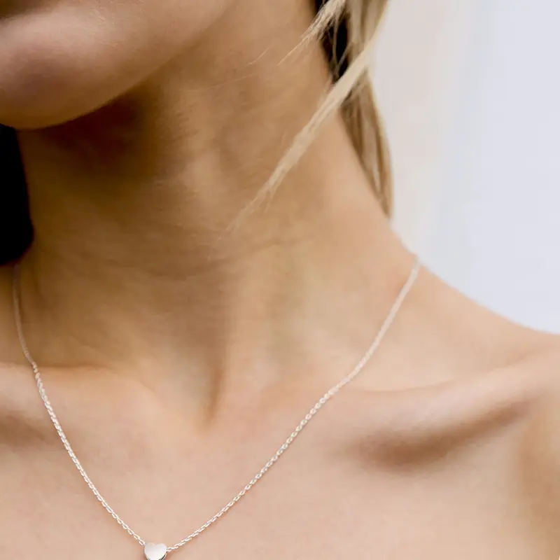 14K Gold Plated Cubic Zirconia Heart Necklace - Cute Dainty Love Pendant Necklaces for Women Secondary image