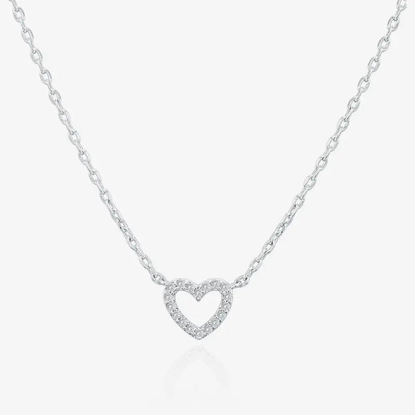 PAVOI Cubic Zirconia Heart Necklace - 14K Gold Plated Cute Dainty Love Pendant Necklaces for Women - Choker Heart Pendant Necklace Jewelry Gifts