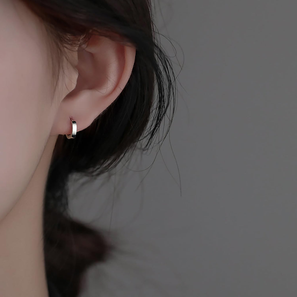 925 Sterling Silver Small round Hoop Earrings for Women Teen Girls Huggie Hoop Earrings Minimalist Hoop Earrings