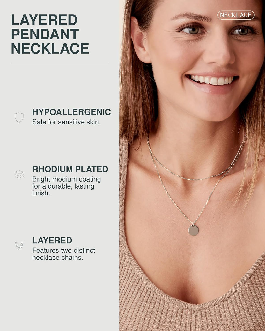 14K Gold Plated Layering Necklaces for Women, Cute Motif Pendants