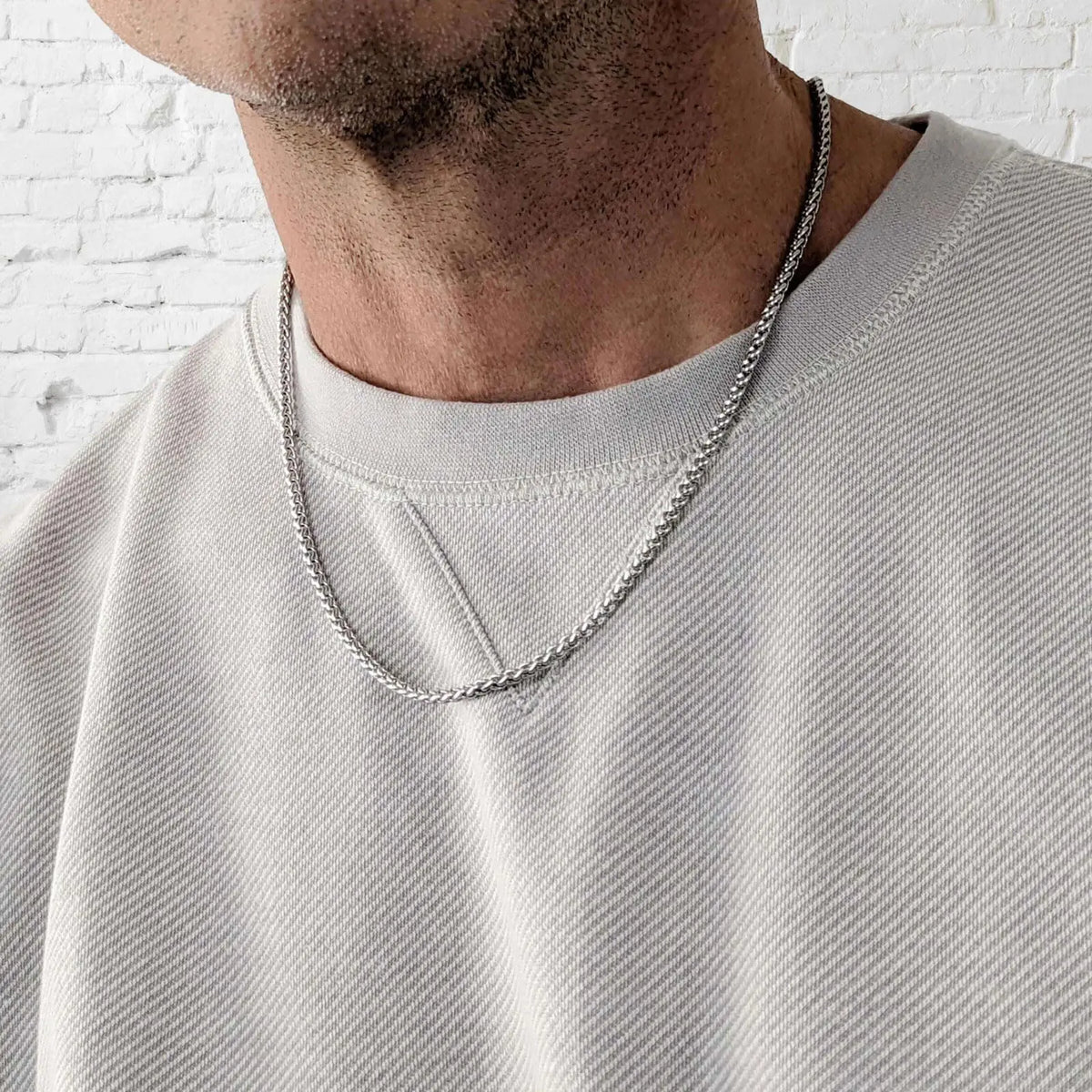 Stainless Steel Wheat Chain for Men, 2.5Mm Mens Chain Necklaces for Men, Boys and Women 16-24 Inch, Christmas Gifts