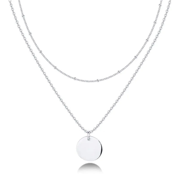 PAVOI 14K Gold Plated Women'S Minimalist Layered Coin Pendant Necklace