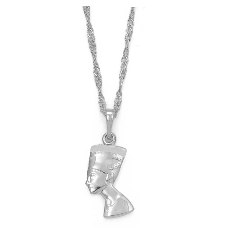 Small Ancient Egyptian Queen Pendant Necklaces Egypt Nefertiti Head Portrait Jewelry @005604