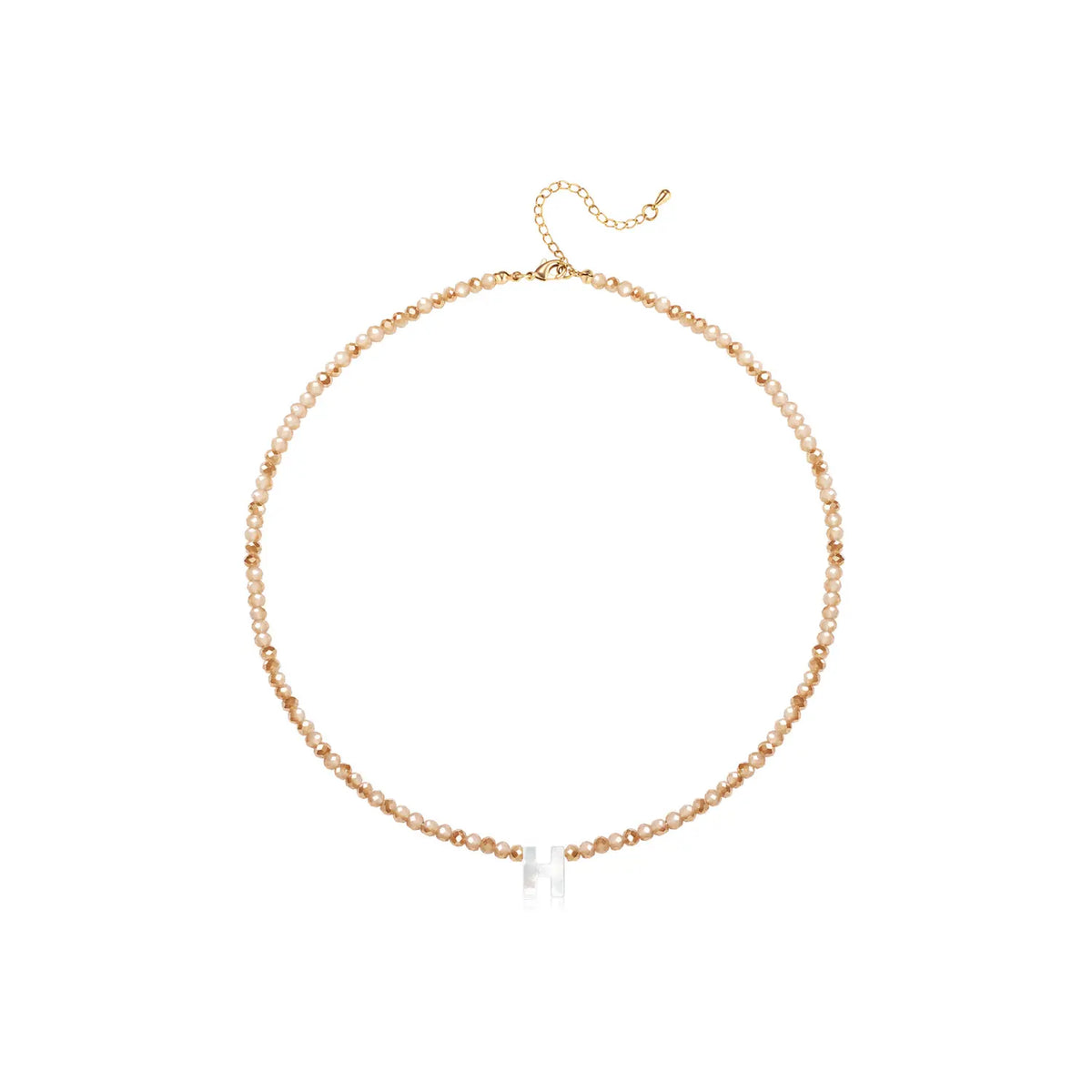 Pendant Necklaces for Women Initial Choker Necklace Beaded Shell Letter Bracelet Trendy Tiny A-Z Simple Jewelry