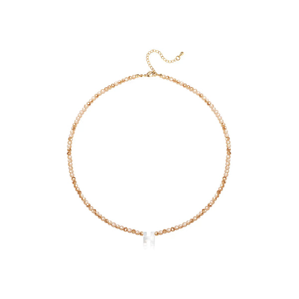 Pendant Necklaces for Women Initial Choker Necklace Beaded Shell Letter Bracelet Trendy Tiny A-Z Simple Jewelry