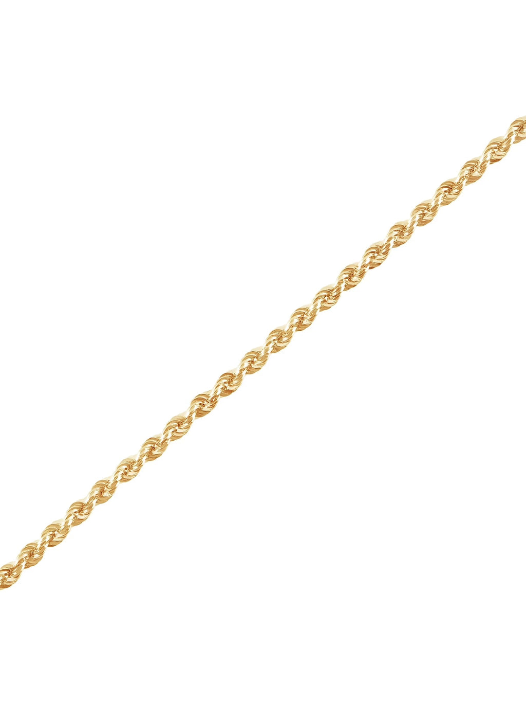 10K Yellow Gold 2.5Mm Glitter Rope Bracelet,7.5" - KARMARKA