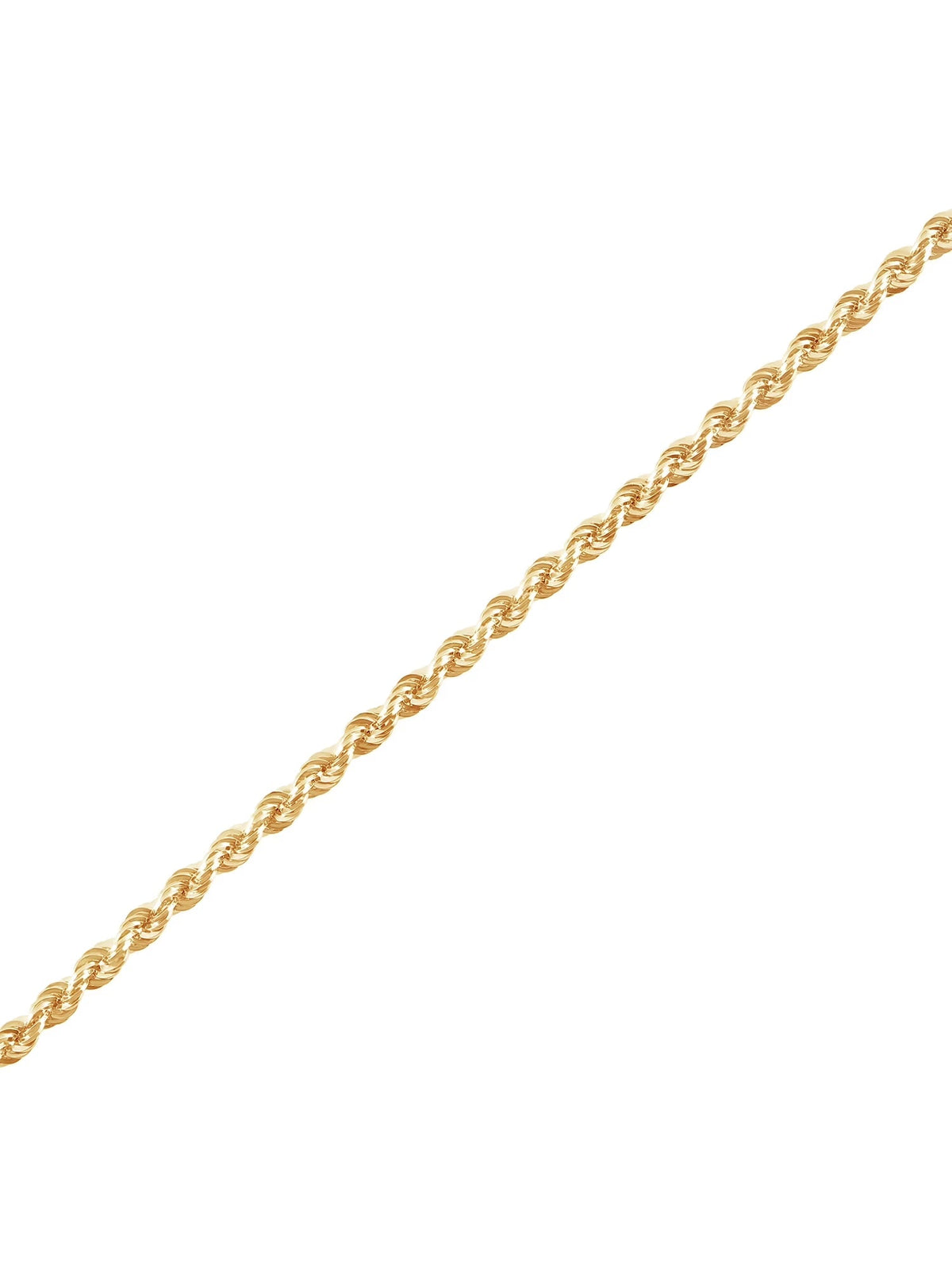 10K Yellow Gold 2.5Mm Glitter Rope Bracelet,7.5" - KARMARKA