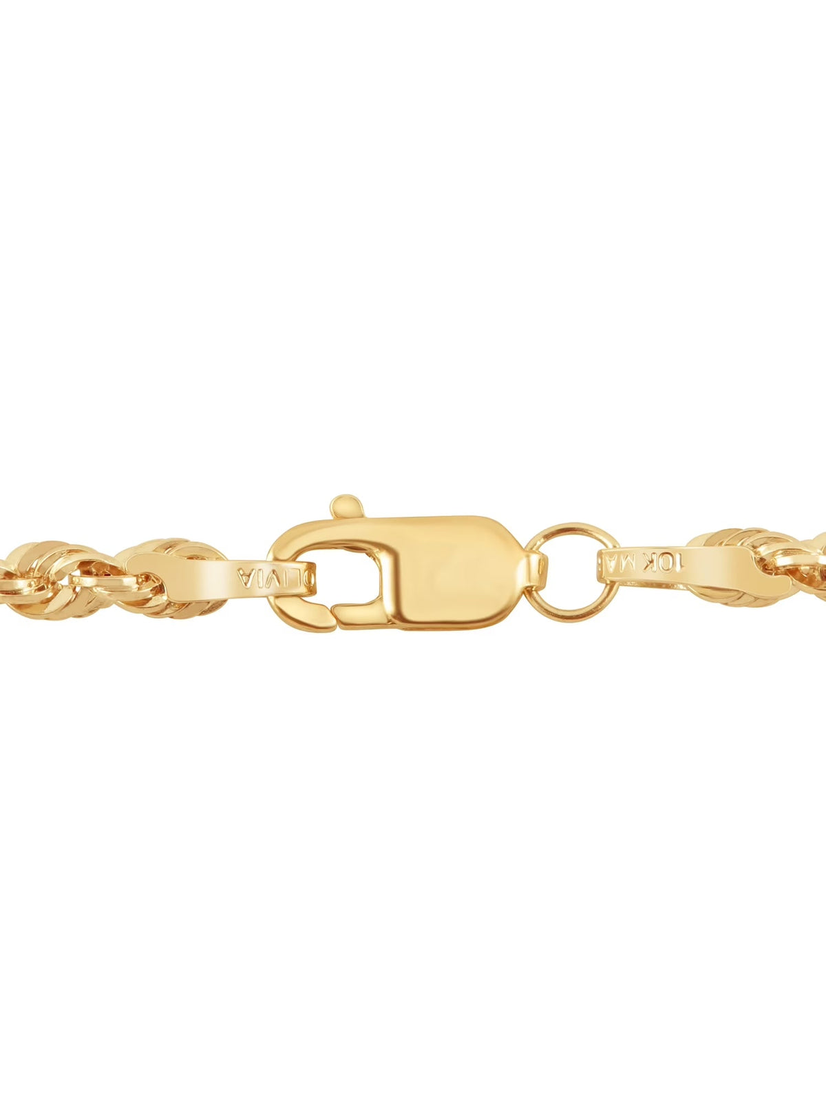 10K Yellow Gold 2.5Mm Glitter Rope Bracelet,7.5" - KARMARKA