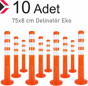 10`lu Delinatör Set 75 x 8 cm EKO, Esnek Duba