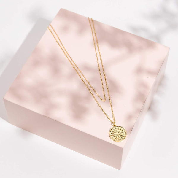 Gold Layered Necklaces for Women, 14K Plated Dainty Pendant Stack