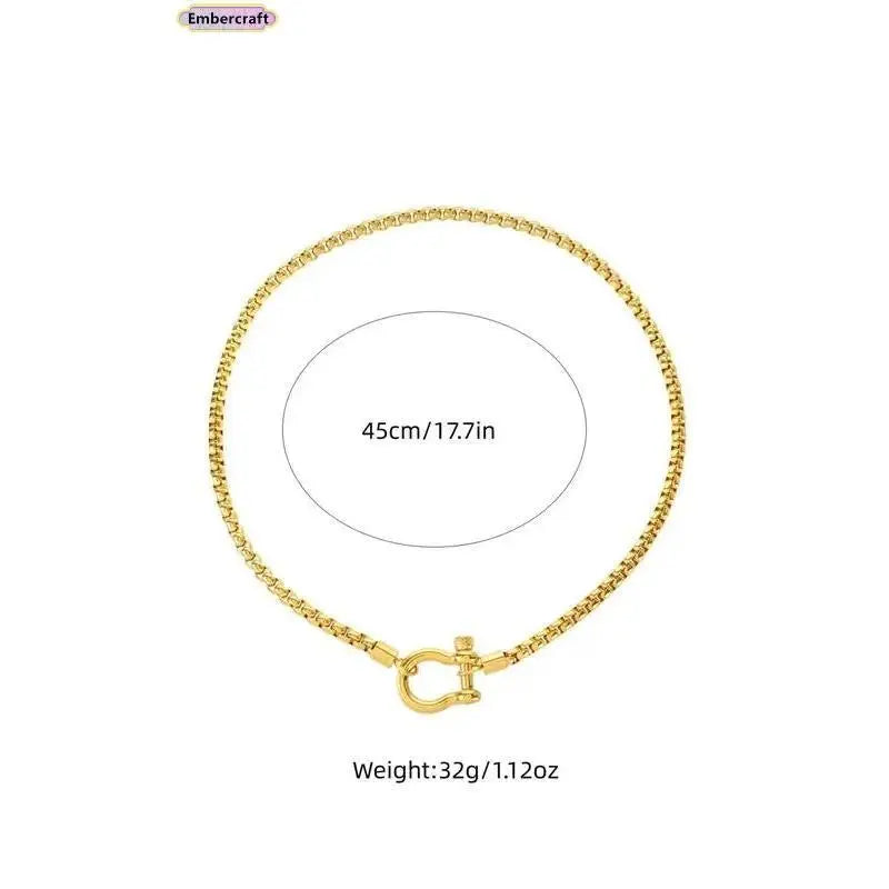 Dual-Color Layered Gold Steel Chunky Chain Necklace - Unisex Gold Aesthetic Chain Jewelry Necklaces, Waterproof, Non-Tarnish, Oxidation and Color Fading Resistant, Chunky Clasp, Daily Wear Costume Jewelry, Chunky Gold Tone Necklaces,Sohochic