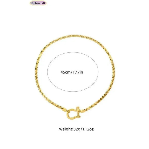 Dual-Color Layered Gold Steel Chunky Chain Necklace - Unisex Gold Aesthetic Chain Jewelry Necklaces, Waterproof, Non-Tarnish, Oxidation and Color Fading Resistant, Chunky Clasp, Daily Wear Costume Jewelry, Chunky Gold Tone Necklaces,Sohochic