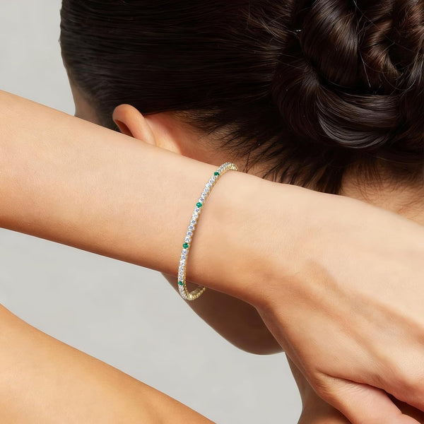 Tennis Bracelets for Women Non Tarnish, Flexible Gold Bangle Bracelets