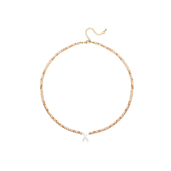 Pendant Necklaces for Women Initial Choker Necklace Beaded Shell Letter Bracelet Trendy Tiny A-Z Simple Jewelry
