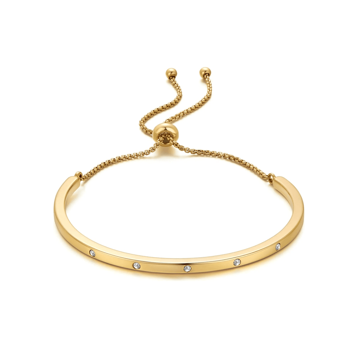 14K Gold Bracelets for Women Adjustable Slider Bracelet Bangle Bracelets for Women Trendy Chain Bracelet - KARMARKA Main image