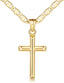 14K Gold Cross Necklace for Women Gold Chain with Minimalist Cross Pendant, Elegant Faith Jewelry Gift, Classic Gold Plated Cross Necklace for Women - KARMARKA