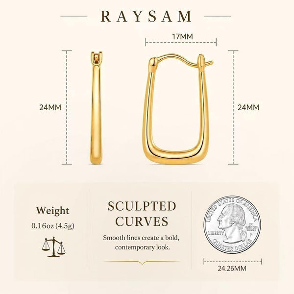 14K Gold Earrings for Women 14K Gold Hoop Earrings for Women 24Mm - KARMARKA