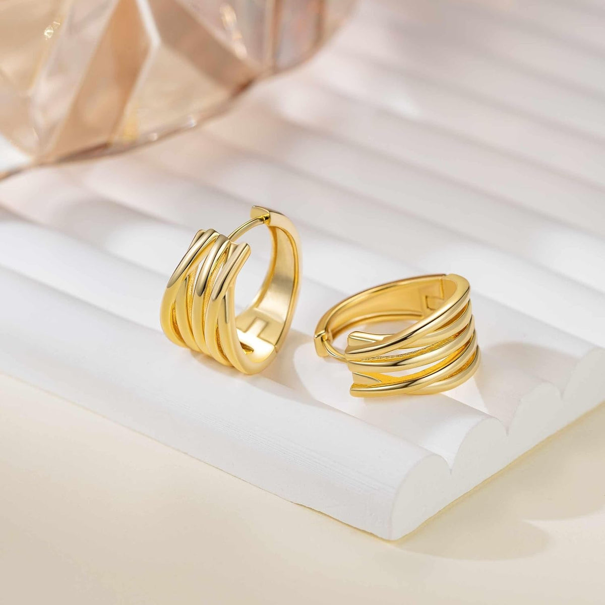 14K Gold Earrings for Women Gold Hoop Earrings - KARMARKA