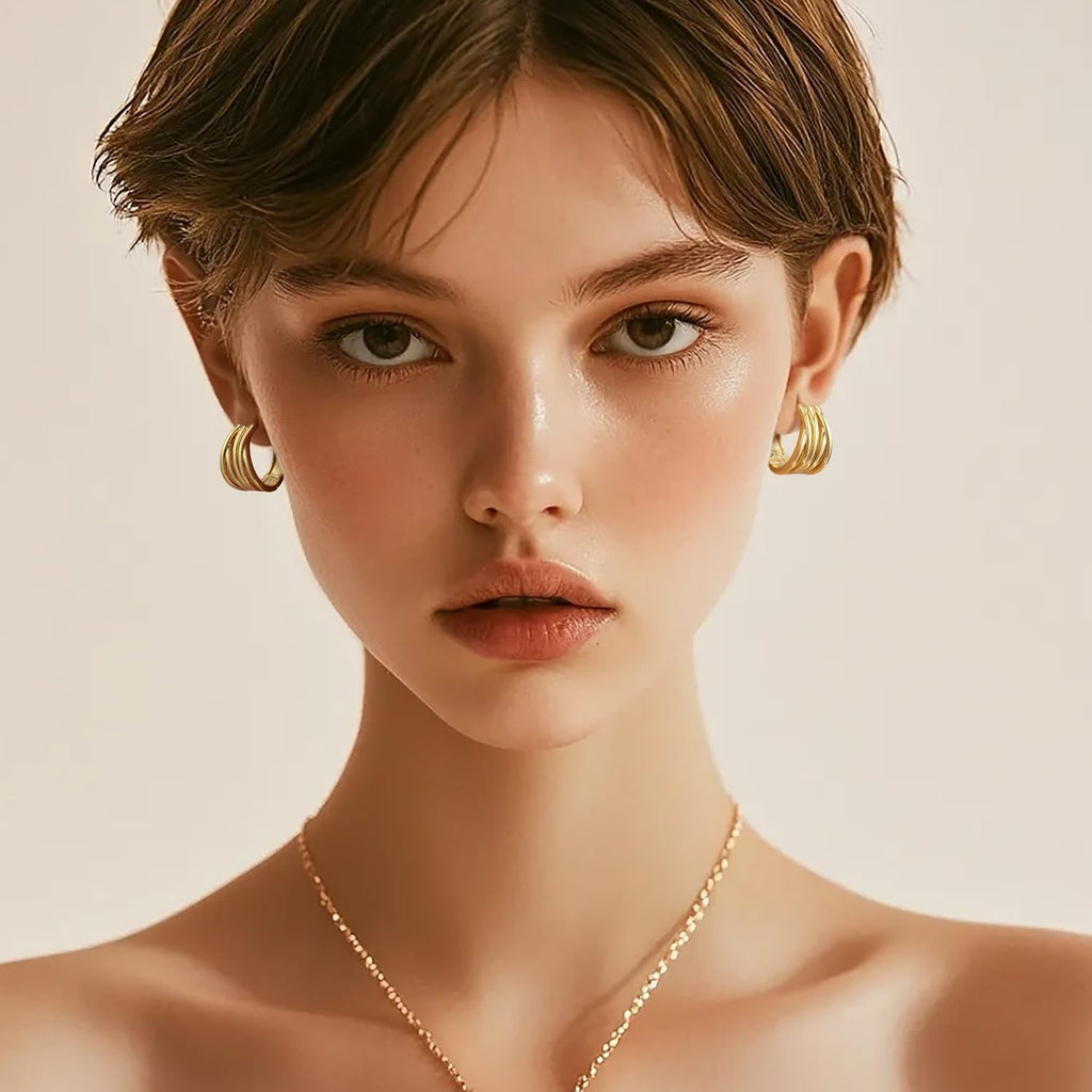 14K Gold Earrings for Women Gold Hoop Earrings - KARMARKA