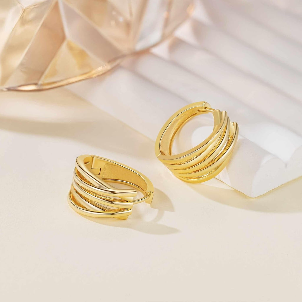 14K Gold Earrings for Women Gold Hoop Earrings - KARMARKA