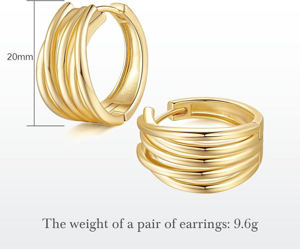 14K Gold Earrings for Women Gold Hoop Earrings - KARMARKA