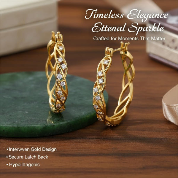 14K Gold Hoop Earrings 14K Gold Earrings for Women Hypoallergenic Large 25Mm Huggie Hoop Earrings Trendy Elegant Gold Earring Jewelry Gift - KARMARKA