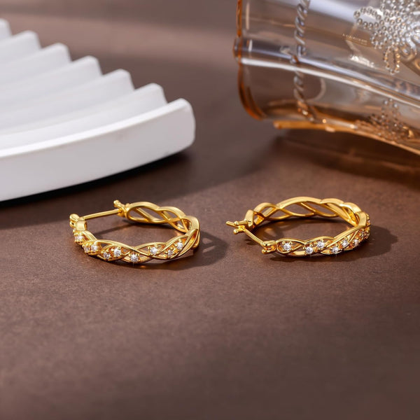 14K Gold Hoop Earrings 14K Gold Earrings for Women Hypoallergenic Large 25Mm Huggie Hoop Earrings Trendy Elegant Gold Earring Jewelry Gift - KARMARKA