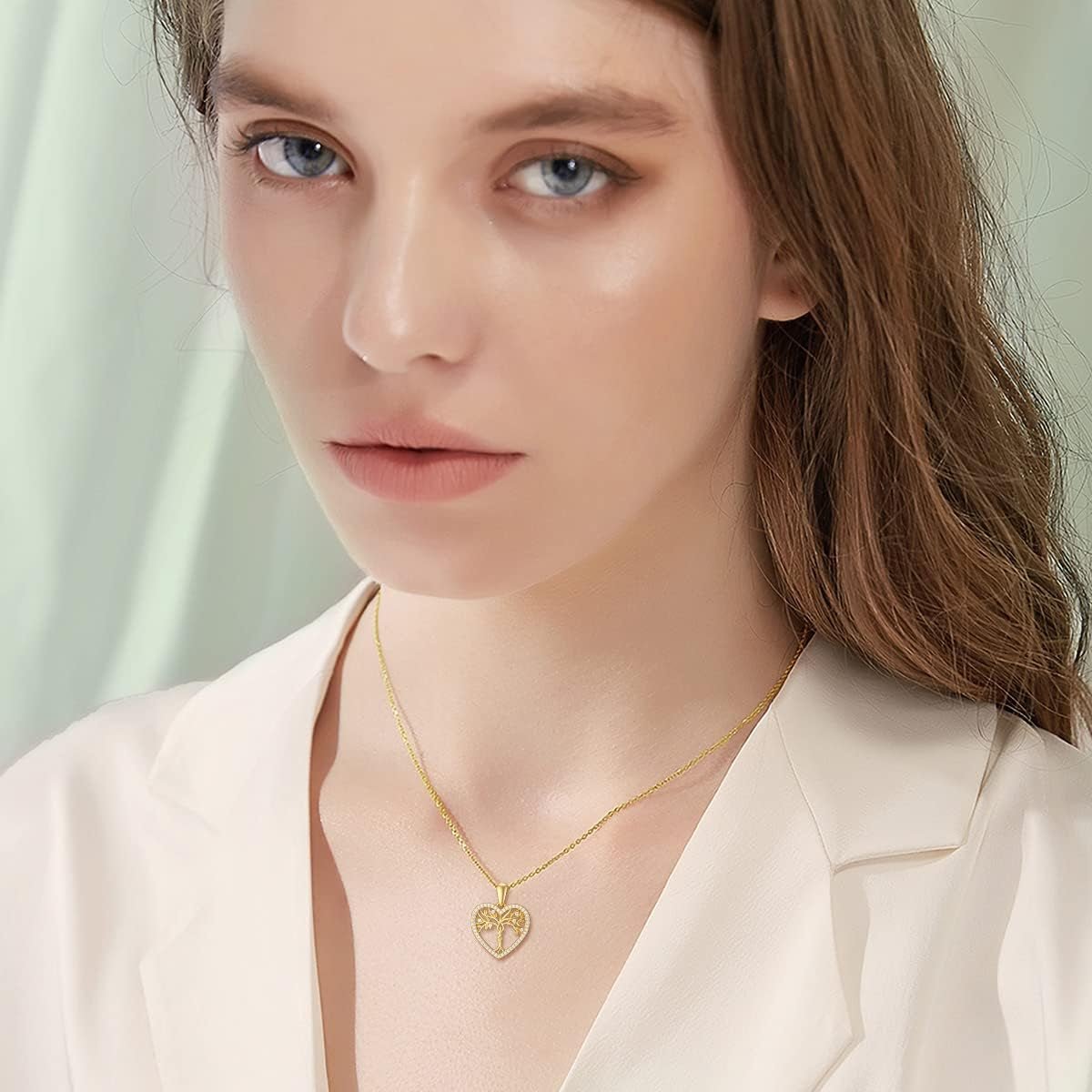 14K Gold Mother and Daughter/Son Necklaces Tree of Life Family Tree Pendant Necklaces 16''-18'' - KARMARKA