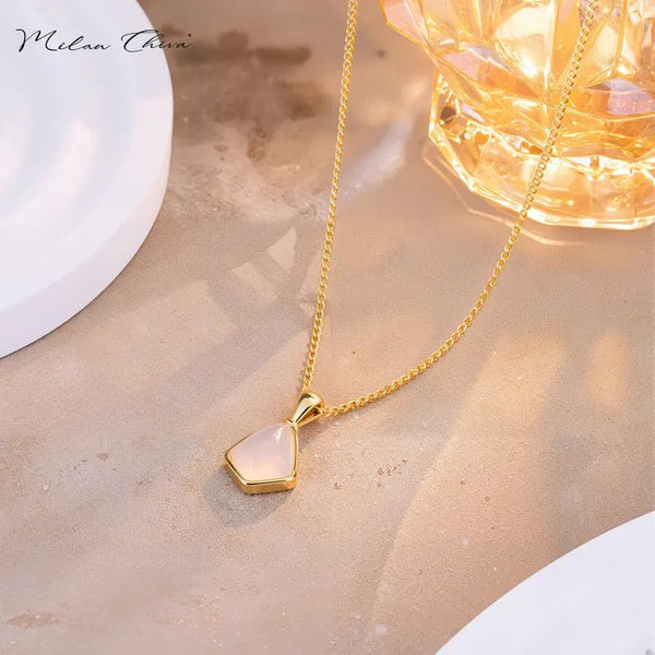 14K Gold Necklace for Women | Dainty CZ Pendant Jewelry - KARMARKA