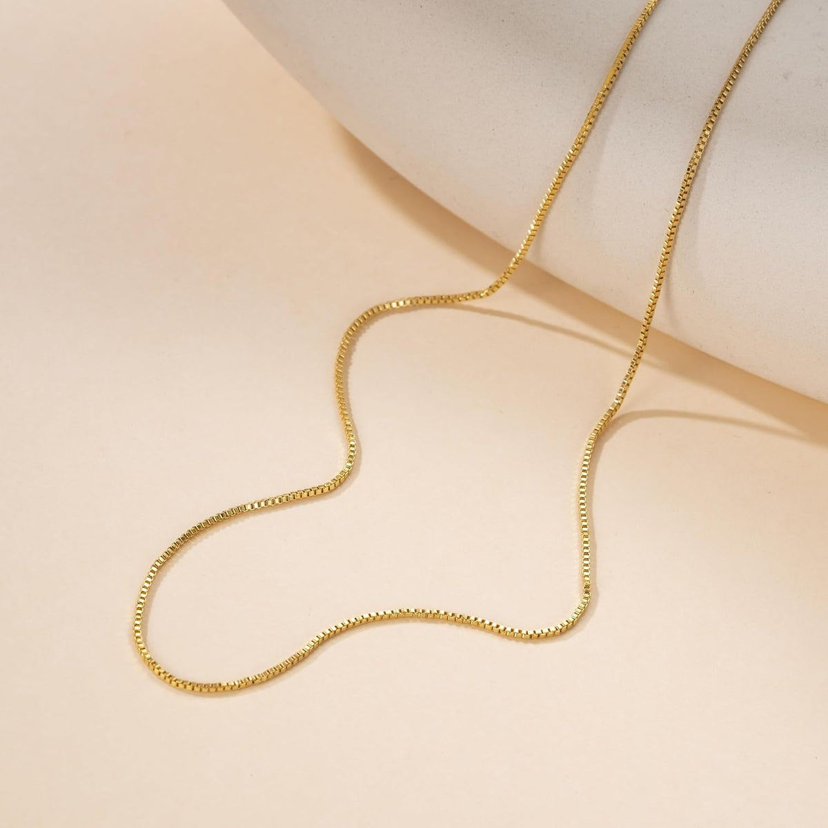 14K Gold Necklaces for Women Men Gold Box Chain Necklace for Women - KARMARKA