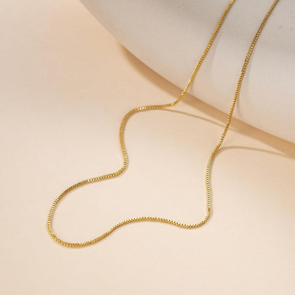 14K Gold Necklaces for Women Men Gold Box Chain Necklace for Women - KARMARKA