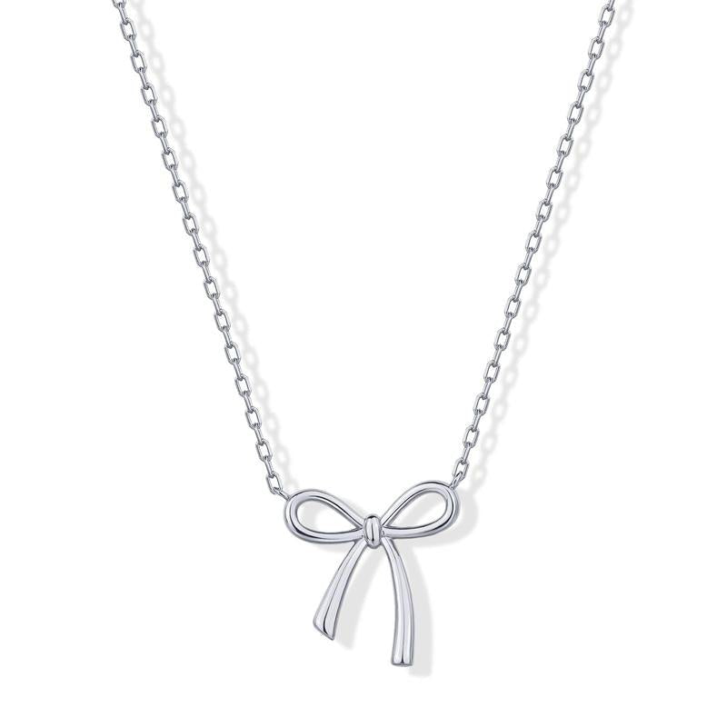 14K Gold Plated Bow Pendant Necklace for Women – Dainty Gold Bow Charm Necklace, Minimalist Layering Chain Jewelry, Elegant Gift for Women - KARMARKA