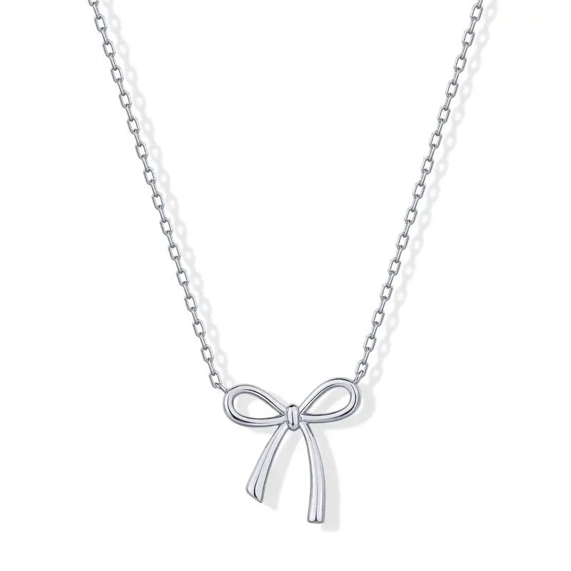 14K Gold Plated Bow Pendant Necklace for Women – Dainty Gold Bow Charm Necklace, Minimalist Layering Chain Jewelry, Elegant Gift for Women - KARMARKA