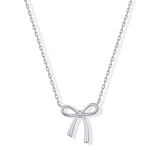 14K Gold Plated Bow Pendant Necklace for Women – Dainty Gold Bow Charm Necklace, Minimalist Layering Chain Jewelry, Elegant Gift for Women - KARMARKA