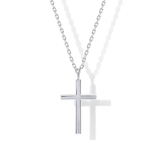 14K Gold Plated Cross Necklace for Women – Simple Layered Dainty Cross Pendant, Minimalist Gold Tone Chain Necklace, Elegant Christian Religious Jewelry Gift for Her - KARMARKA