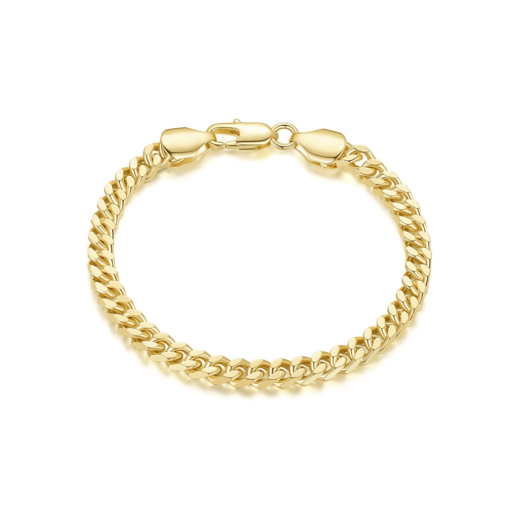 14K Gold Plated Cuban Link Bracelet for Women & Men – Classic Chunky Curb Chain Bracelet - KARMARKA